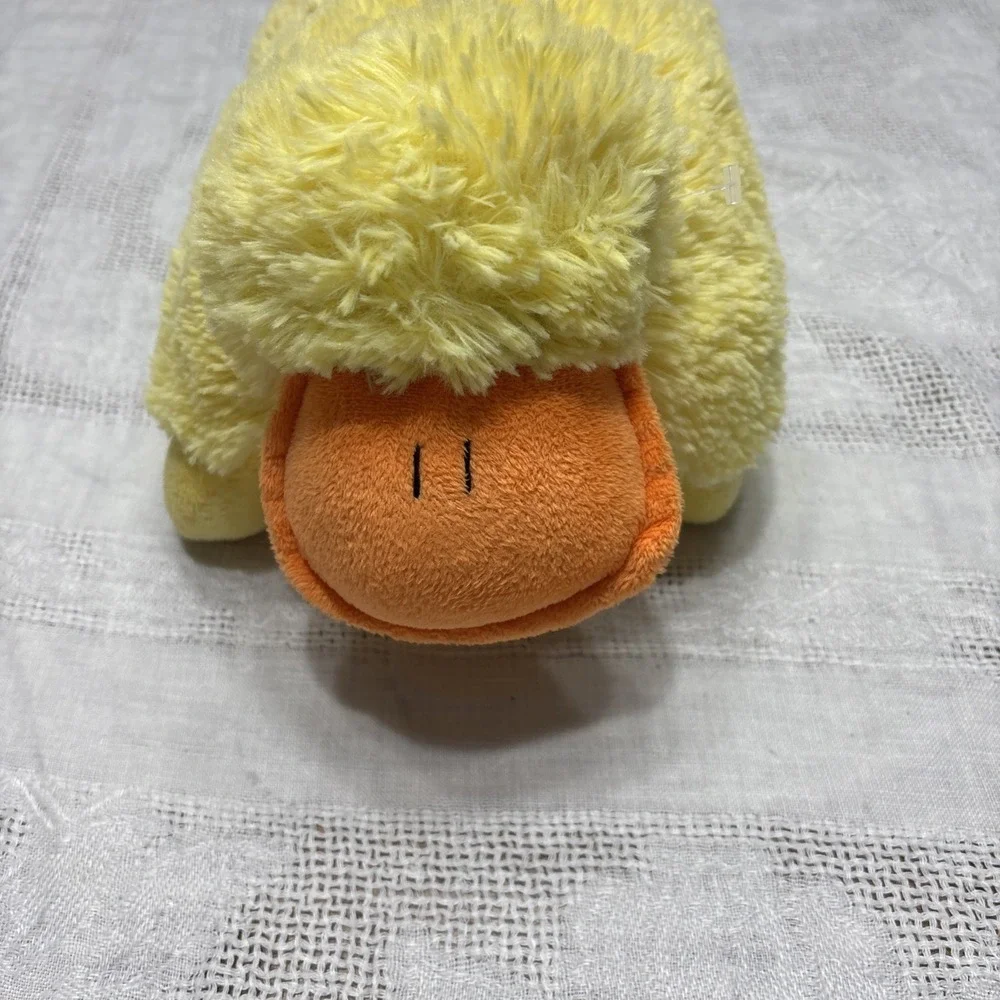 Pillow Pets Pee-Wees 2012 Duck rare HTF used duckling yellow Vtg stuffed animal